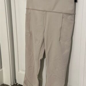 Beige High-Waisted Leggings